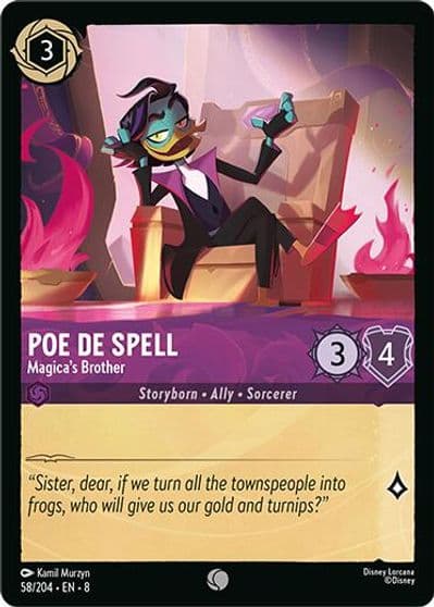 Poe De Spell Magicas Brother Reign of Jafar Lorcana card