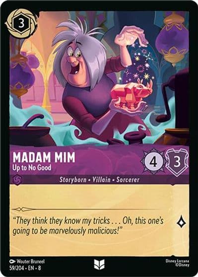 Madam Mim Up to No Good Reign of Jafar Lorcana card