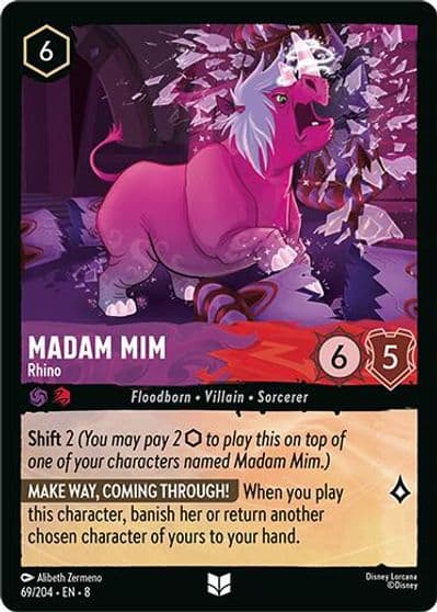 Madam Mim Rhino Reign of Jafar Lorcana card