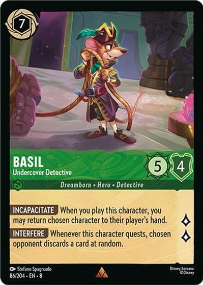 Basil Undercover Detective Reign of Jafar Lorcana card