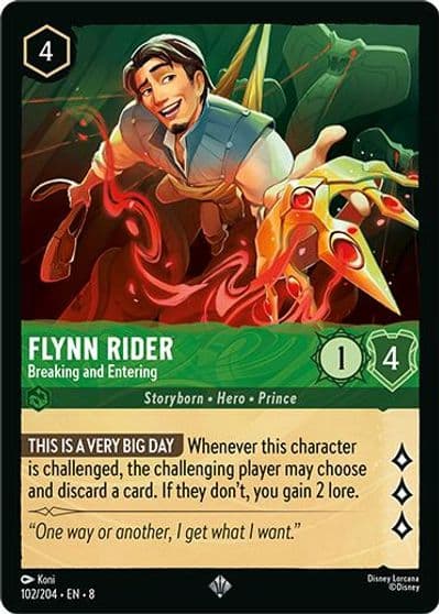 Flynn Rider Breaking and Entering Reign of Jafar Lorcana card