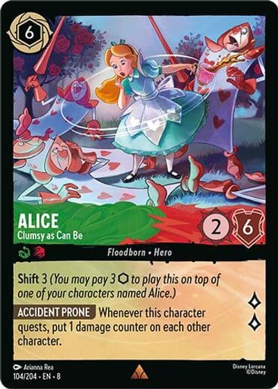 Alice Clumsy as Can Be Reign of Jafar Lorcana card