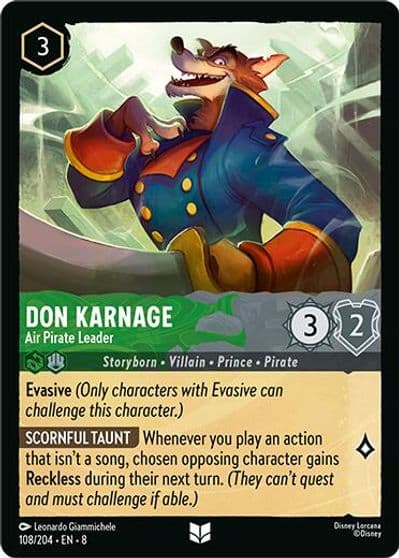 Don Karnage Air Pirate Leader Reign of Jafar Lorcana card