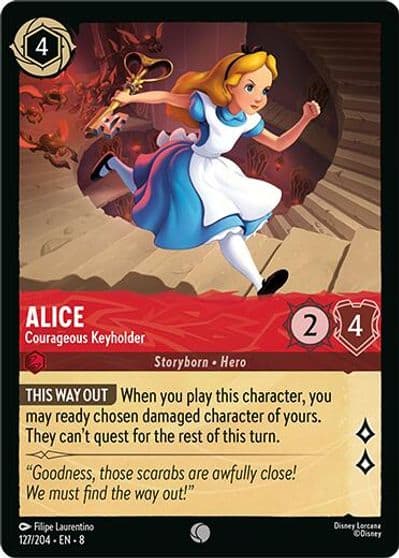 Alice Courageous Keyholder Reign of Jafar Lorcana card