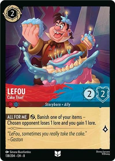 LeFou Cake Thief Reign of Jafar Lorcana card