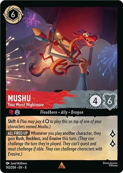 Mushu Your Worst Nightmare Reign of Jafar Lorcana card
