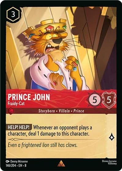 Prince John Fraidy Cat Reign of Jafar Lorcana card
