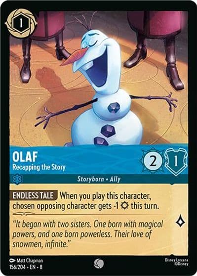Olaf Recapping the Story Reign of Jafar Lorcana card