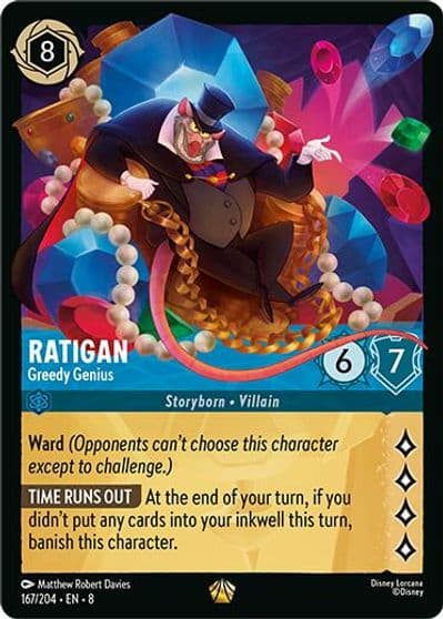 Ratigan Greedy Genius Reign of Jafar Lorcana card