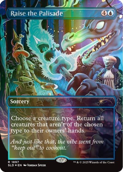 Raise the Palisade Double Rainbow Foil Secret Lair Drop Series Magic card