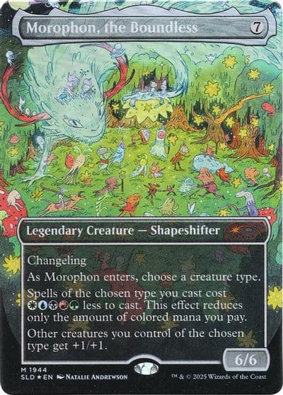 Morophon the Boundless Display Commander Thick Stock Double Rainbow Foil Secret Lair Drop Series Magic card