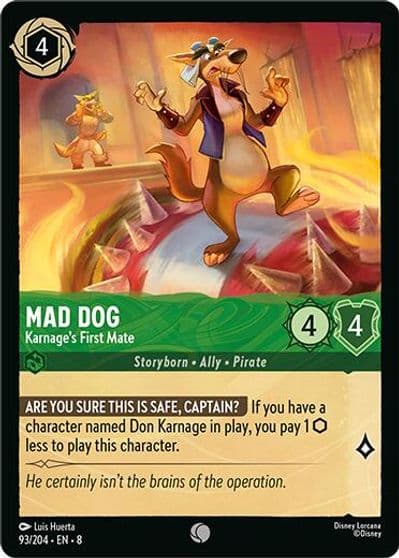 Mad Dog Karnages First Mate Reign of Jafar Lorcana card