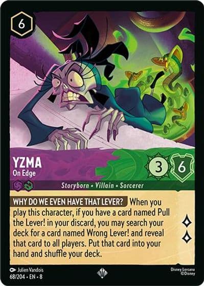 Yzma On Edge Reign of Jafar Lorcana card