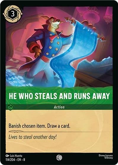 He Who Steals And Runs Away Reign of Jafar Lorcana card