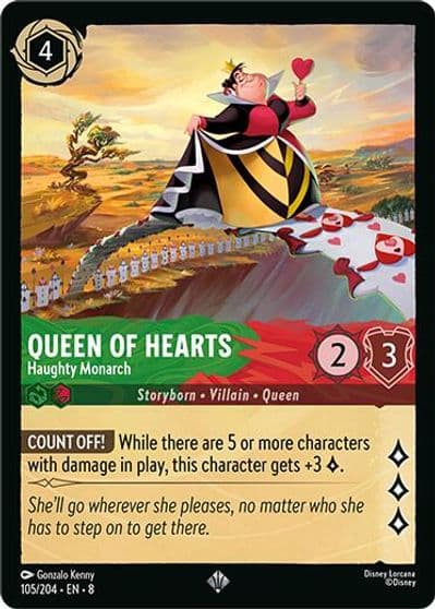 Queen of Hearts Haughty Monarch Reign of Jafar Lorcana card
