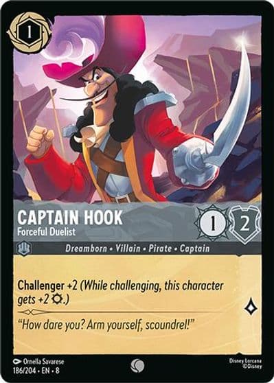 Captain Hook Forceful Duelist Reign of Jafar Lorcana card