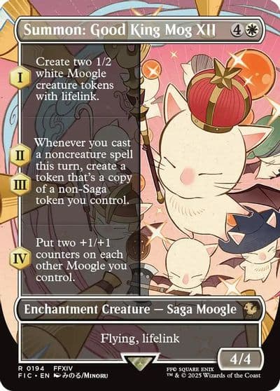 Summon Good King Mog XII Borderless Commander: FINAL FANTASY Magic card