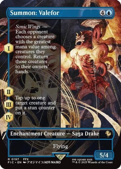 Summon Valefor Borderless Commander: FINAL FANTASY Magic card