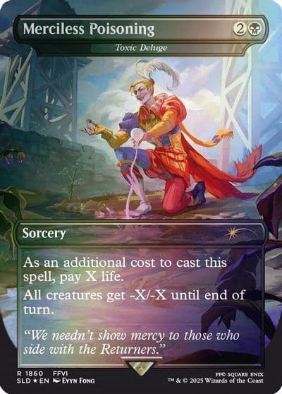 Merciless Poisoning Toxic Deluge Rainbow Foil Secret Lair Drop Series Magic card