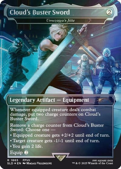 Clouds Buster Sword Umezawas Jitte Rainbow Foil Secret Lair Drop Series Magic card