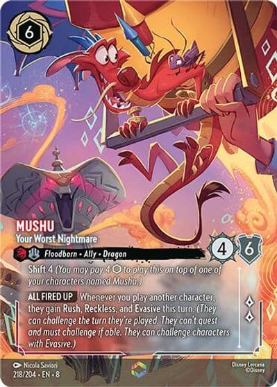 Mushu Your Worst Nightmare Enchanted Reign of Jafar Lorcana card