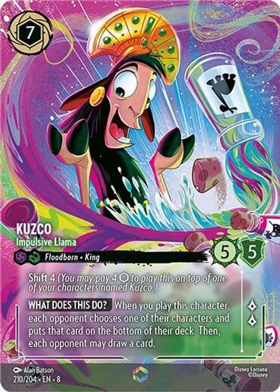 Kuzco Impulsive Llama Enchanted Reign of Jafar Lorcana card