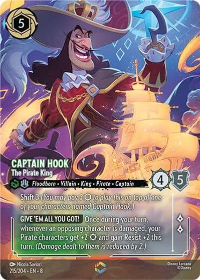 Captain Hook The Pirate King Enchanted Reign of Jafar Lorcana card