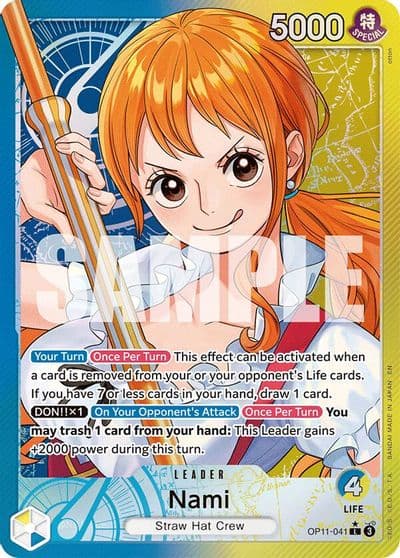 Nami 041 Alternate Art A Fist of Divine Speed One Piece card