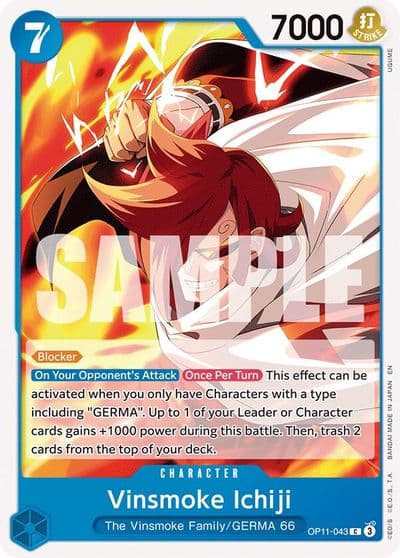 Vinsmoke Ichiji A Fist of Divine Speed One Piece card