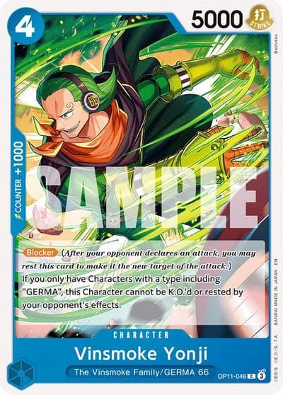 Vinsmoke Yonji A Fist of Divine Speed One Piece card