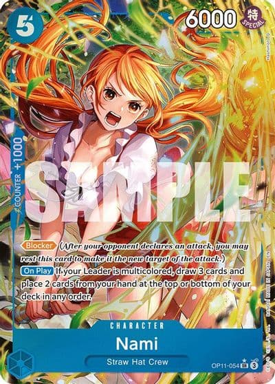 Nami 054 Alternate Art A Fist of Divine Speed One Piece card