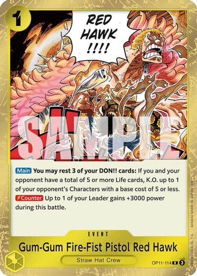 Gum Gum Fire Fist Pistol Red Hawk A Fist of Divine Speed One Piece card
