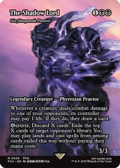 The Shadow Lord Gix Yawgmoth Praetor Showcase FINAL FANTASY: Through the Ages Magic card