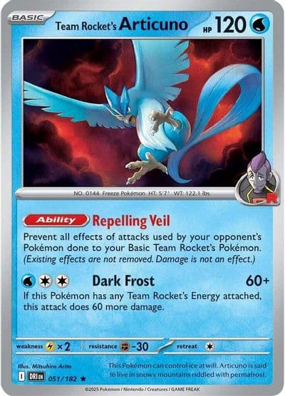 Team Rocket's Articuno SV10: Destined Rivals Pokemon card