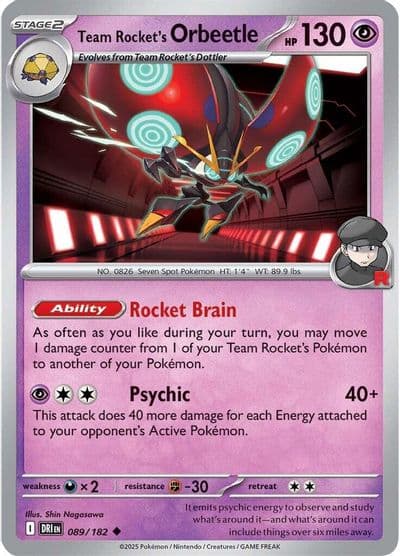 Team Rocket's Orbeetle SV10: Destined Rivals Pokemon card