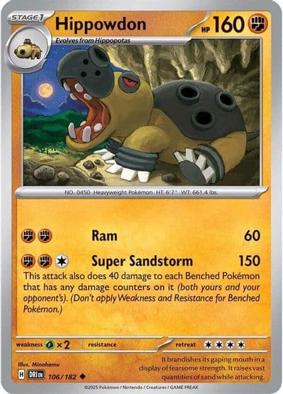 Hippowdon SV10: Destined Rivals Pokemon card