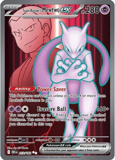Team Rocket's Mewtwo ex SV10: Destined Rivals Pokemon card