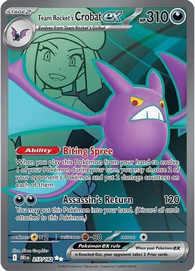 Team Rocket's Crobat ex SV10: Destined Rivals Pokemon card