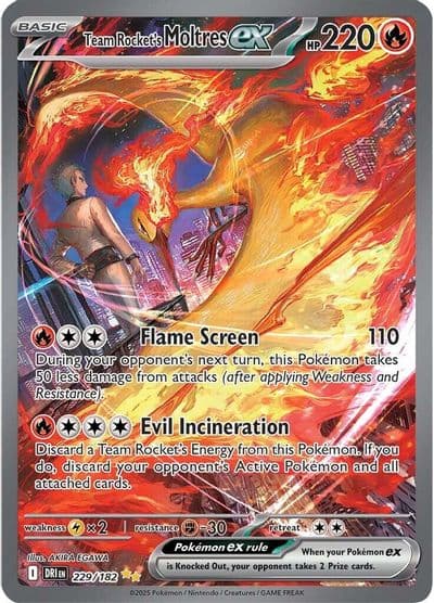 Team Rocket's Moltres ex SV10: Destined Rivals Pokemon card