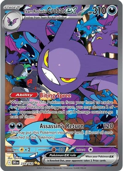 Team Rocket's Crobat ex SV10: Destined Rivals Pokemon card