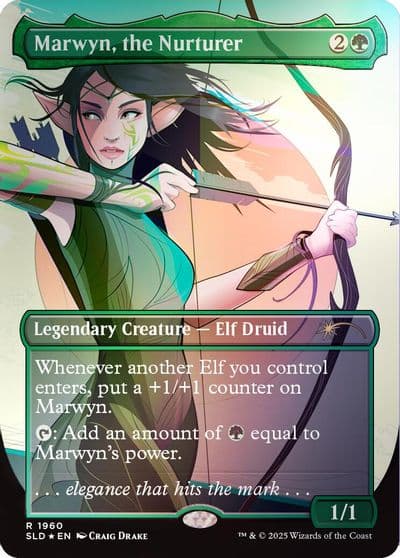 Marwyn the Nurturer Rainbow Foil Secret Lair Drop Series Magic card