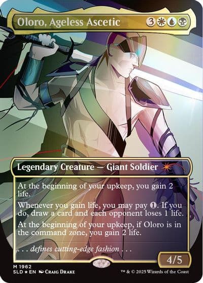 Oloro Ageless Ascetic Rainbow Foil Secret Lair Drop Series Magic card