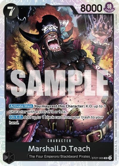 MarshallDTeach ST27 005 Starter Deck 27: BLACK Marshall.D.Teach One Piece card
