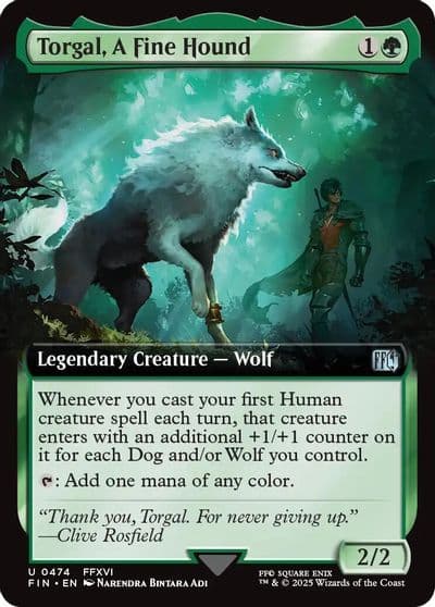 Torgal A Fine Hound Extended Art FINAL FANTASY Magic card