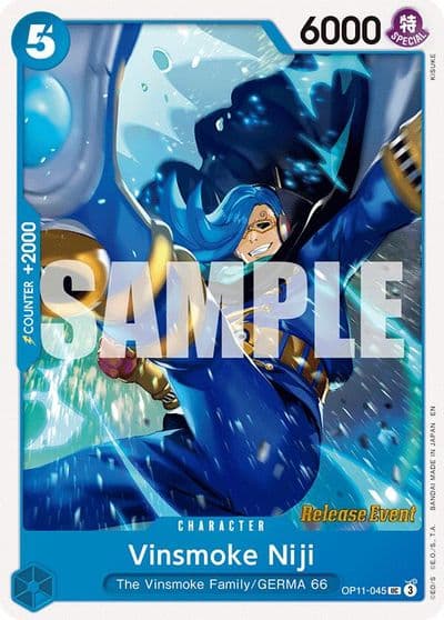 Vinsmoke Niji A Fist of Divine Speed Release Event Cards One Piece card