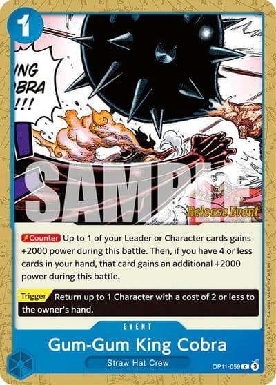 Gum Gum King Cobra A Fist of Divine Speed Release Event Cards One Piece card