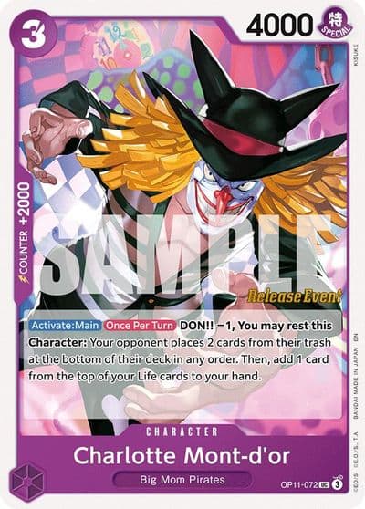 Charlotte Mont dor A Fist of Divine Speed Release Event Cards One Piece card