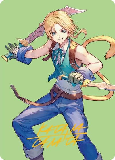 Zidane Tantalus Thief Art Card Gold Stamped Signature Art Series: FINAL FANTASY Magic card