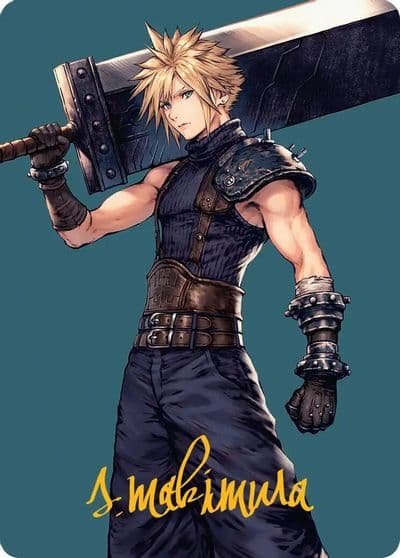 Cloud Ex SOLDIER Art Card Gold Stamped Signature Art Series: FINAL FANTASY Magic card