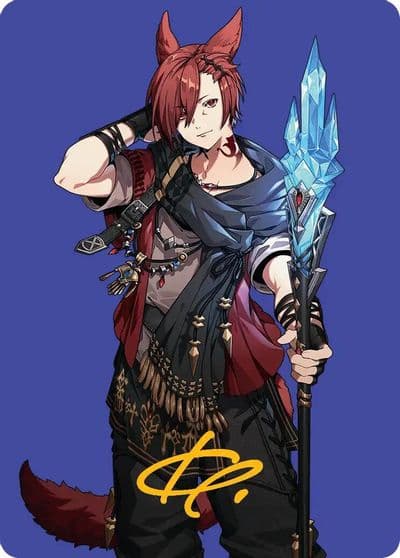 Graha Tia Scion Reborn Art Card 51 Gold Stamped Signature Art Series: FINAL FANTASY Magic card
